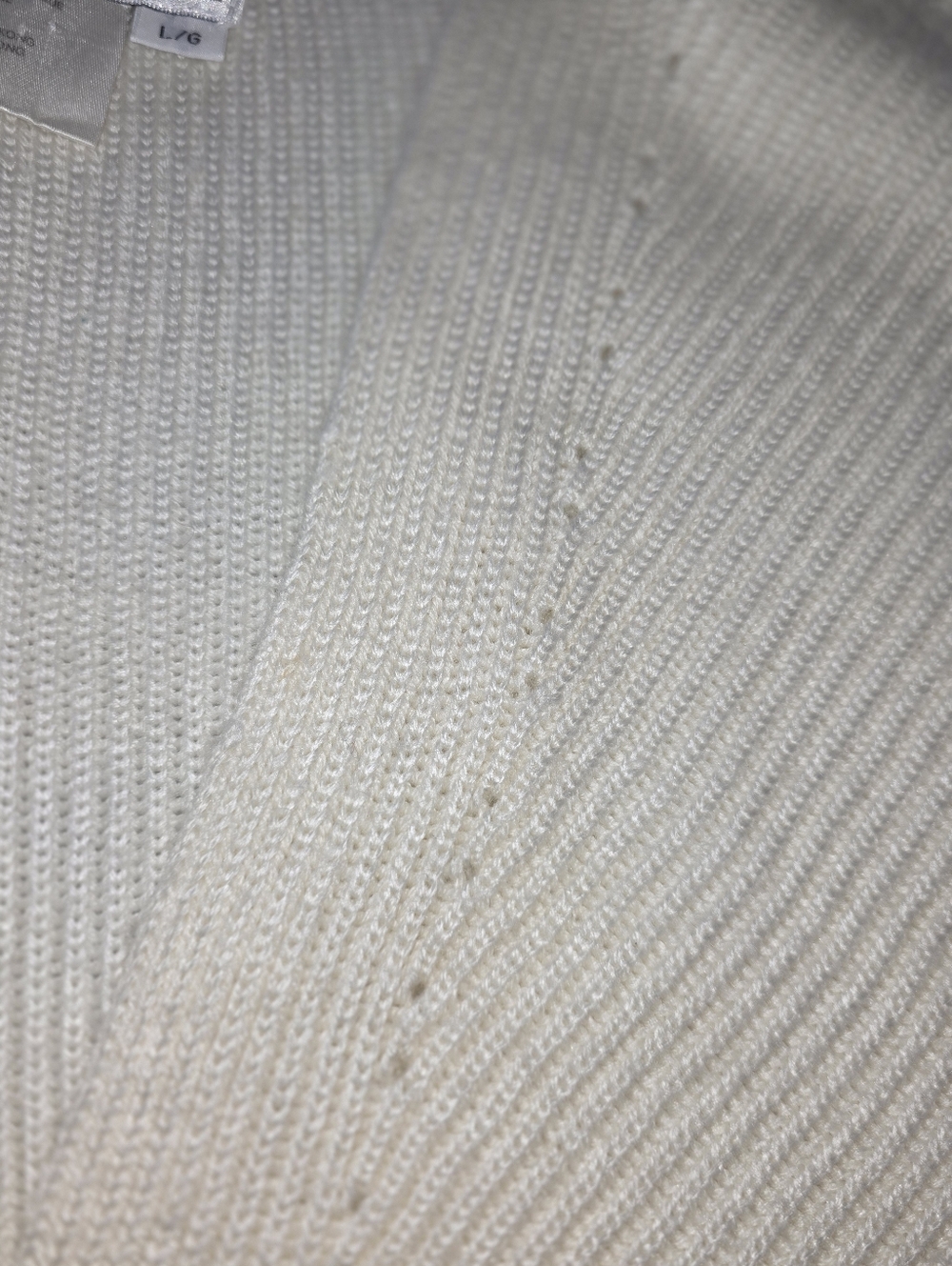 Vintage Cream Wool Blend  Knit Button-Front Women's Sweater Vest Sz Large - Picture 4 of 7